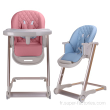 Chaise haute réglable pour bébé avec plateau amovible